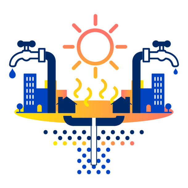 Logo eau potable et changement climatique 