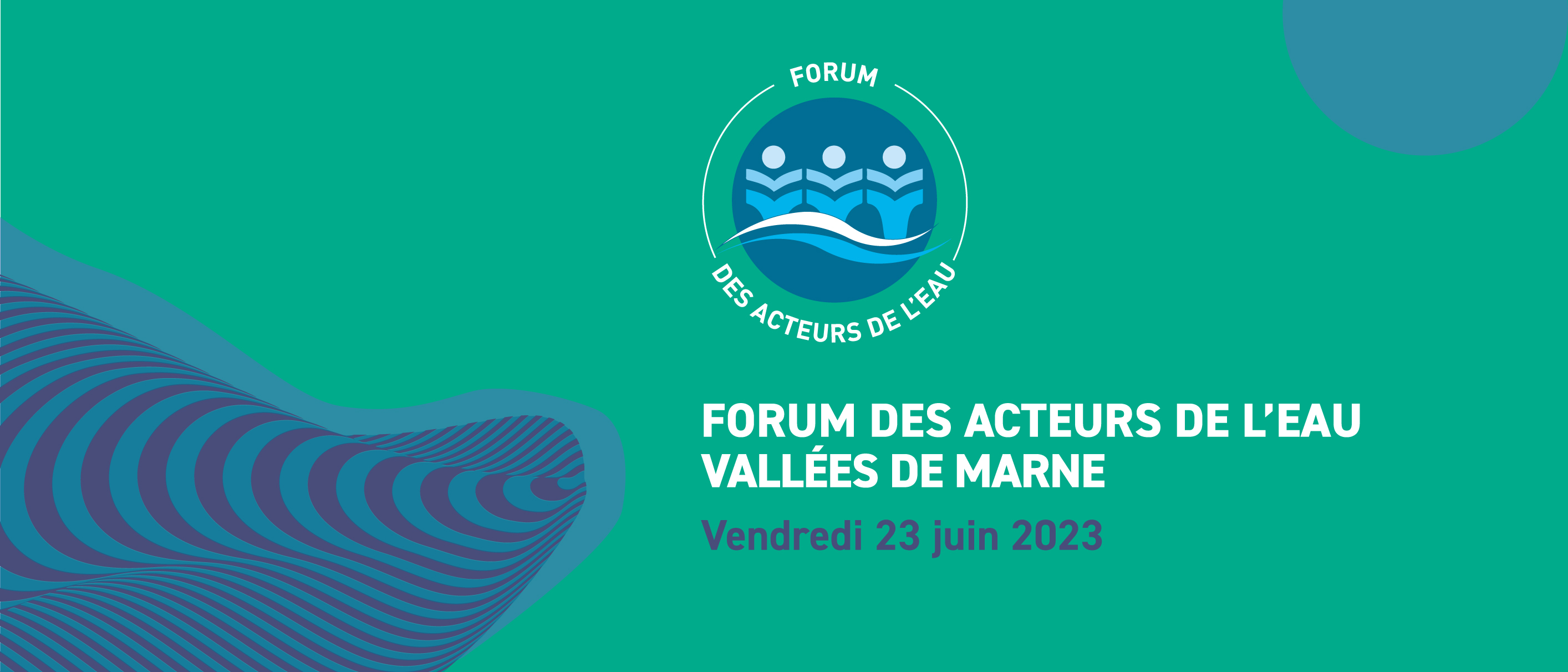bandeau bleu et vert avec logo forum des acteurs de l'eau 