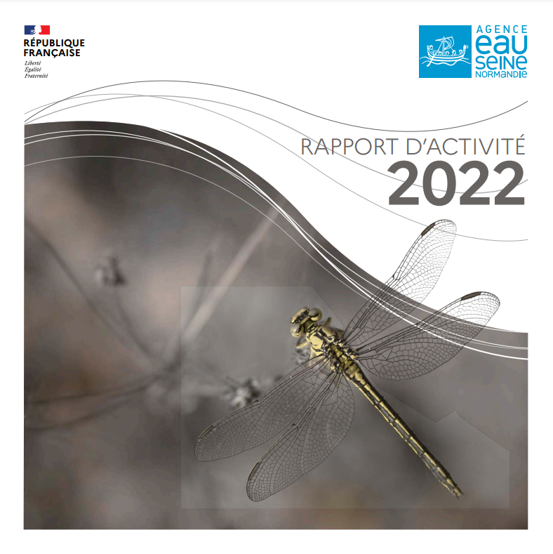 couverture du rapport d'activité 2022 avec une libellule 