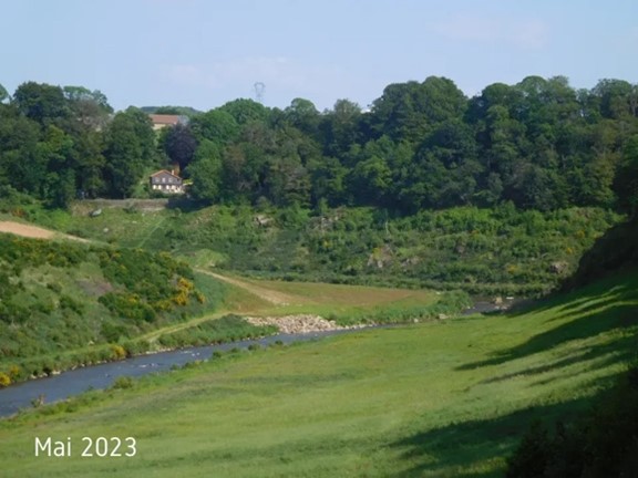 vue d'un paysage de la Selune après travaux 