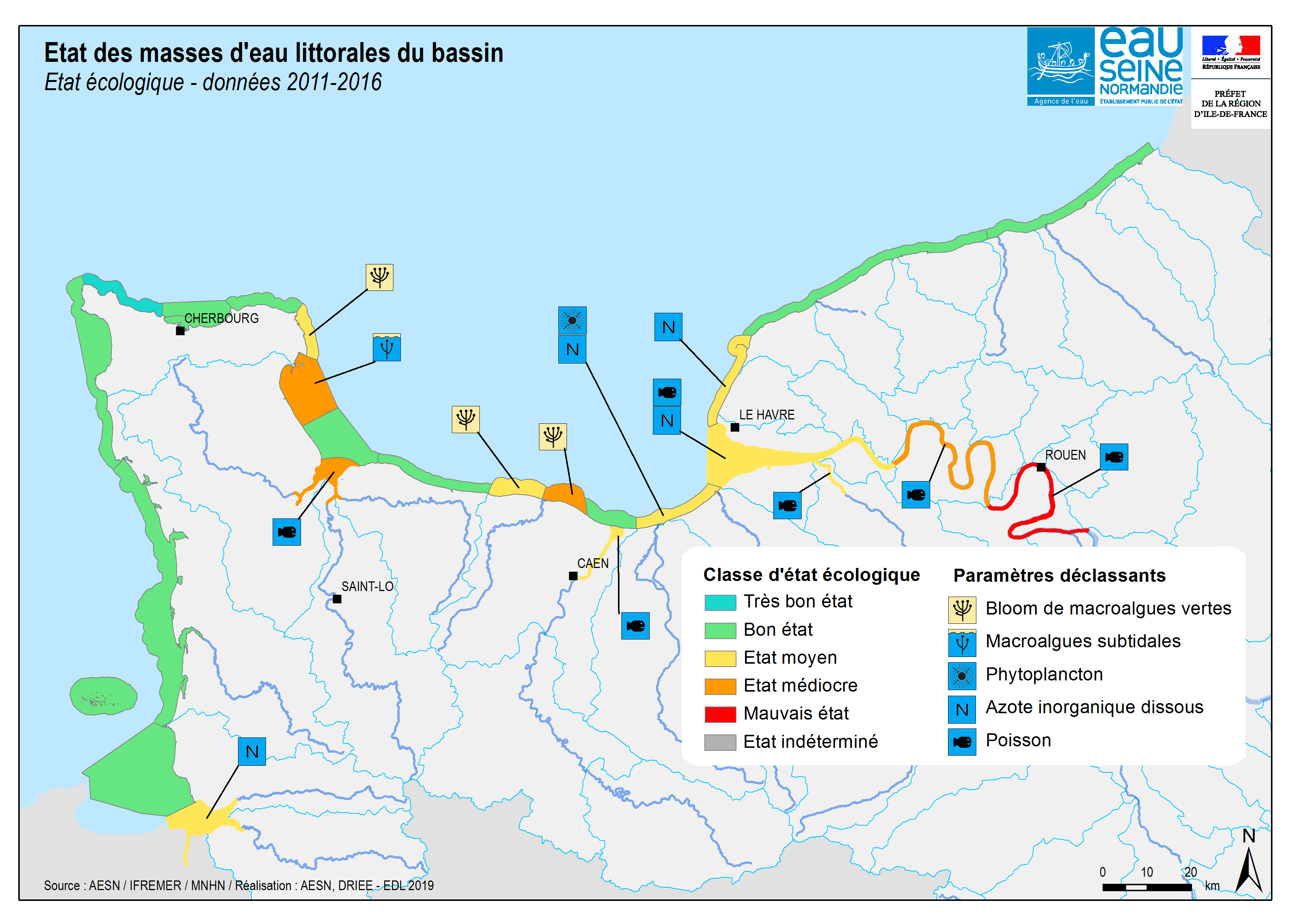 carte eaux littorales