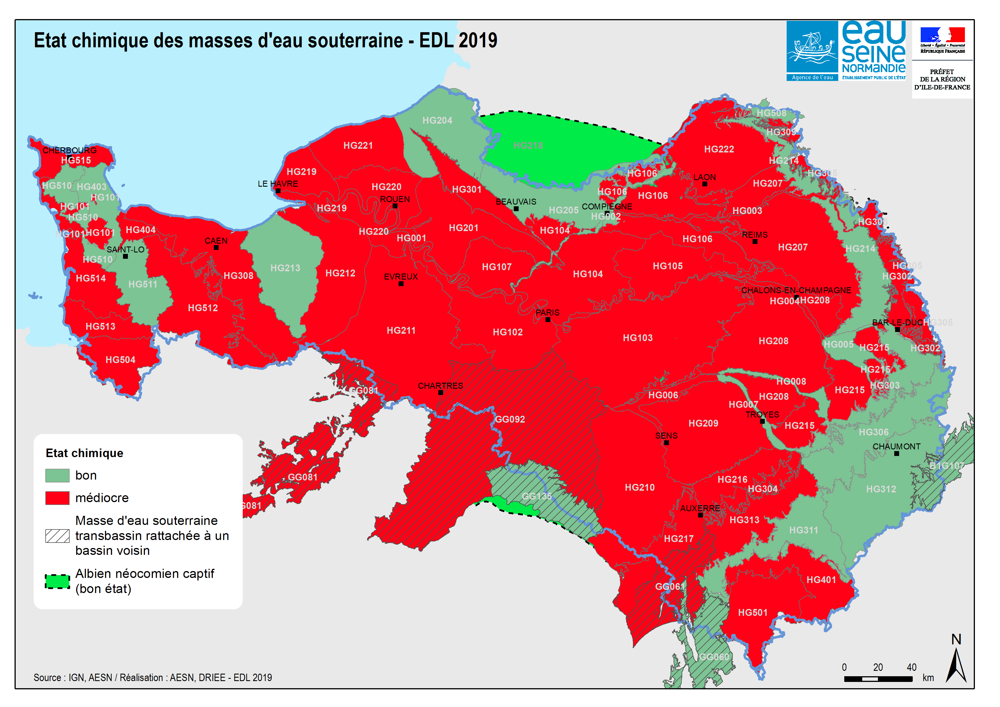 Carte de la qualité des eaux souterraines 