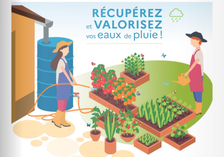 dessin de la plaquette recuperez les eaux de pluie